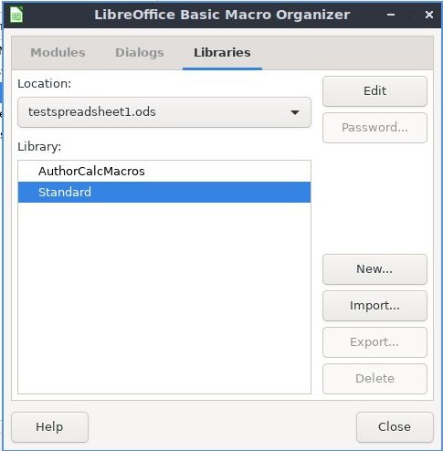 Calc screenshot for Basic Macro Organizer.